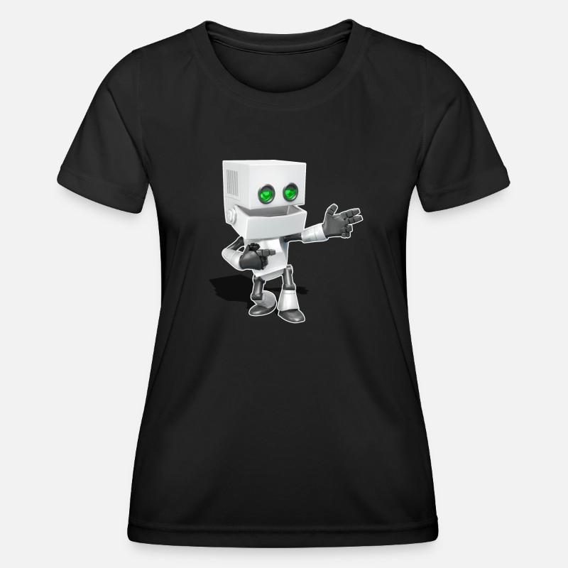 Chibi Robot - Women's Functional T-Shirt - black