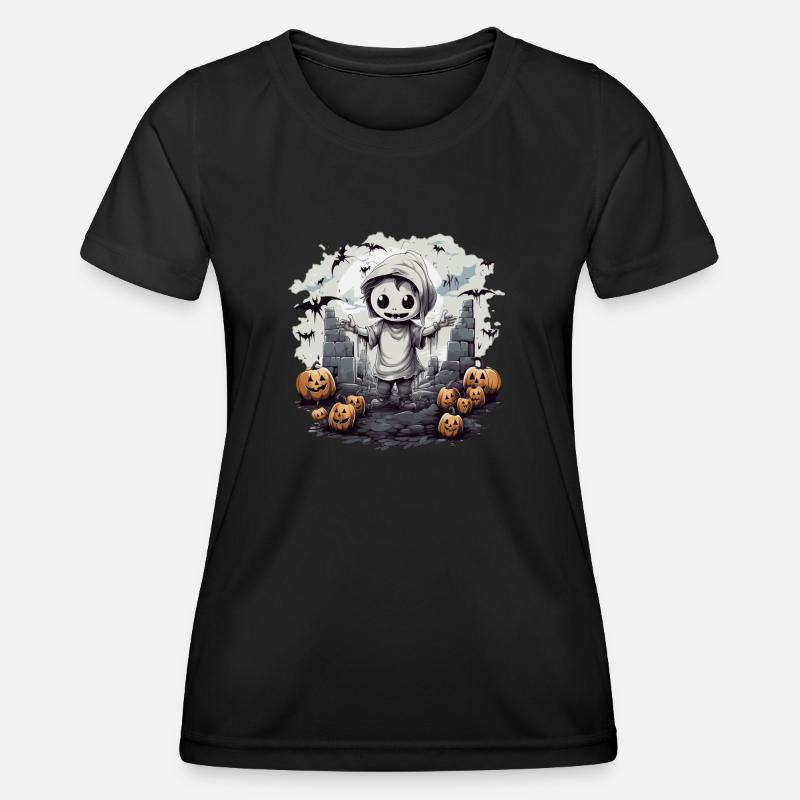 Chibi Skeleton Halloween Shirt - Women's Functional T-Shirt - black