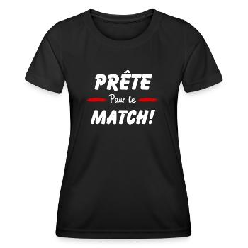 Prête pour le match - T-shirt sport Femme - noir - Devant - AI Model Female 172 light (172cm)