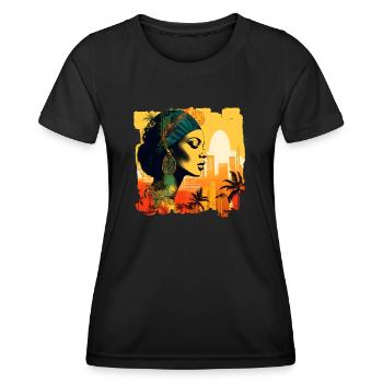 Rio de Janeiro est une ville de joie de vivre. - T-shirt sport Femme - noir - Devant - AI Model Female 172 light (172cm)