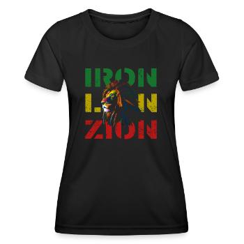 iron lion zion - Frauen Funktions-T-Shirt - Schwarz - Vorne - AI Model Female 172 light (172cm)