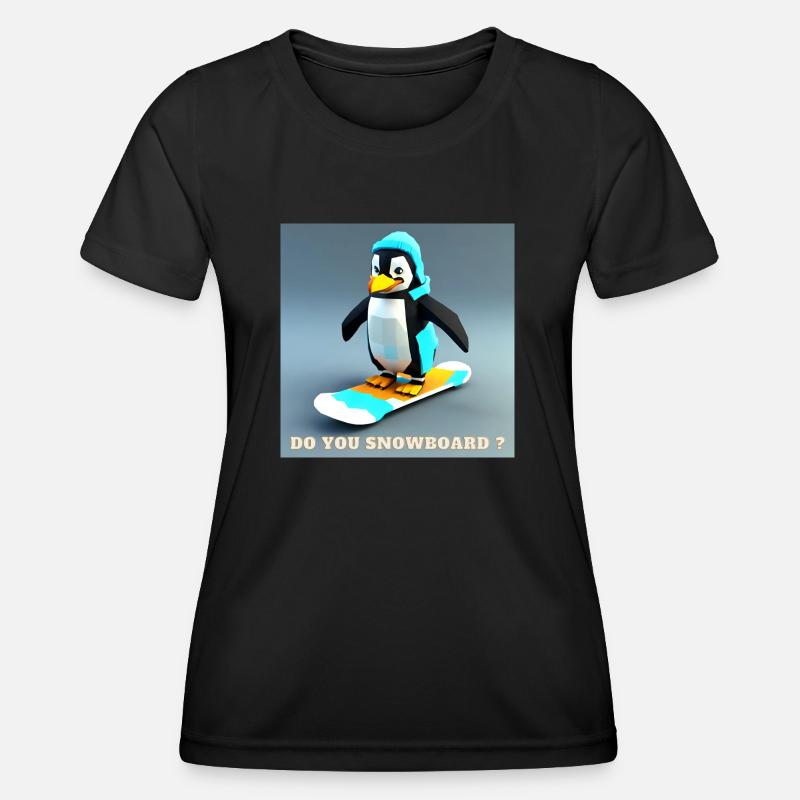 Snowboard Pingu - Women's Functional T-Shirt - black