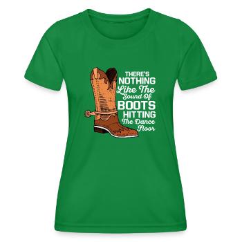 Il n’y a rien de tel que le son de la ligne Boots Danc - T-shirt sport Femme - vert - Devant - AI Model Female 172 dark (172cm)