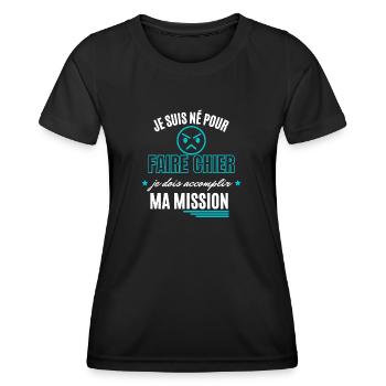 Mission de Chieur Accomplie - T-shirt sport Femme - noir - Devant - AI Model Female 172 light (172cm)