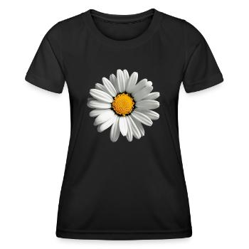 Gänseblümchen, Blume, Frühling, Sommer, Garten, - Frauen Funktions-T-Shirt - Schwarz - Vorne - AI Model Female 172 light (172cm)