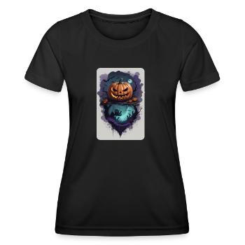 Kürbis Angst gruselig grausam dunkel - Frauen Funktions-T-Shirt - Schwarz - Vorne - AI Model Female 172 light (172cm)