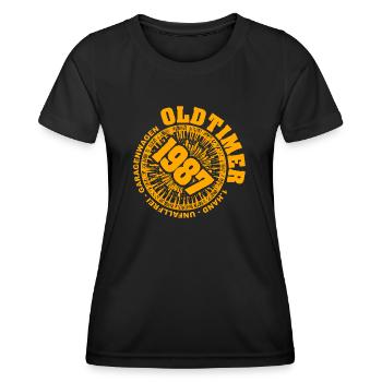 1987 - Frauen Funktions-T-Shirt - Schwarz - Vorne - AI Model Female 172 light (172cm)
