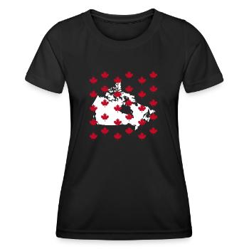 Équipe Canada 2024 Wild - T-shirt sport Femme - noir - Devant - AI Model Female 172 light (172cm)