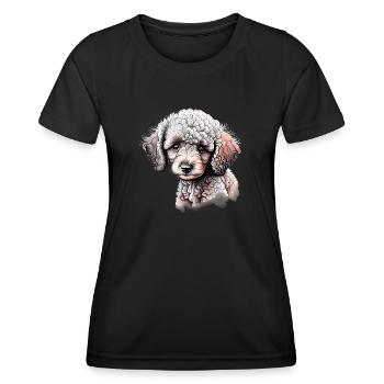 Caniche Chien Propriétaire Caniche Chiot Chien Chiot Chien Amour - T-shirt sport Femme - noir - Devant - AI Model Female 172 light (172cm)