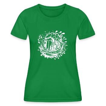 Beer mug hops and malt - Women's Functional T-Shirt - kelly green - Front - AI Model Female 172 dark (172cm)