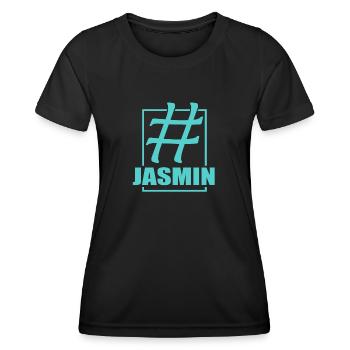 Hashtag Jasmin - Frauen Funktions-T-Shirt - Schwarz - Vorne - AI Model Female 172 light (172cm)