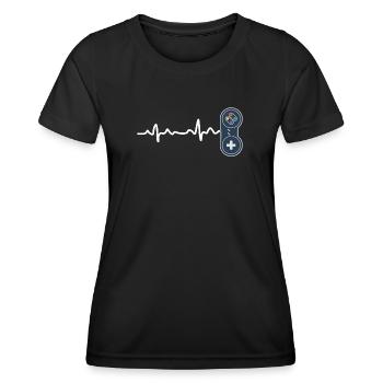 Battement de cœur de la console Console HeartBeat - T-shirt sport Femme - noir - Devant - AI Model Female 172 light (172cm)