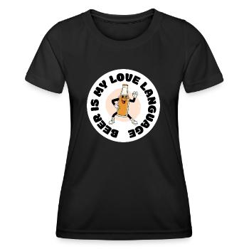 Beer is my love language - Women's Functional T-Shirt - black - Front - AI Model Female 172 light (172cm)