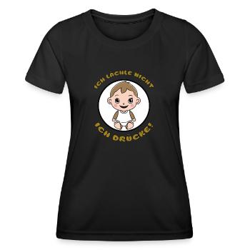 Ich drücke - Frauen Funktions-T-Shirt - Schwarz - Vorne - AI Model Female 172 light (172cm)