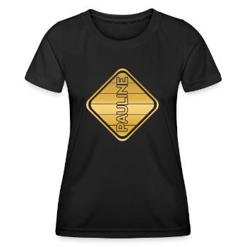 Prénom Pauline - T-shirt sport Femme - noir - Devant - AI Model Female 172 light (172cm)
