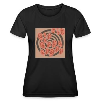 Vortex auriculaire - T-shirt sport Femme - noir - Devant - AI Model Female 172 light (172cm)