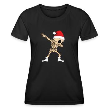 Noël tamponné - T-shirt sport Femme - noir - Devant - AI Model Female 172 light (172cm)