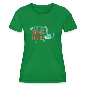 Futur grand frère- annonce grossesse - T-shirt sport Femme - vert - Devant - AI Model Female 172 dark (172cm)