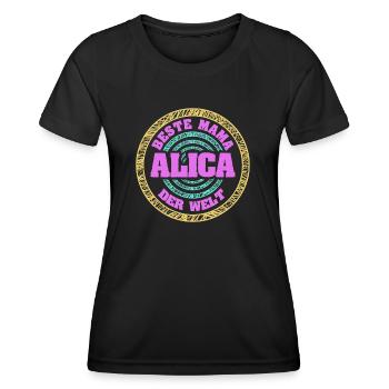 Geschenk für Alica - Frauen Funktions-T-Shirt - Schwarz - Vorne - AI Model Female 172 light (172cm)