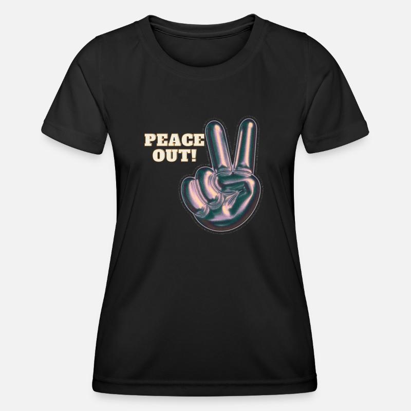 Peace out! - Women's Functional T-Shirt - black