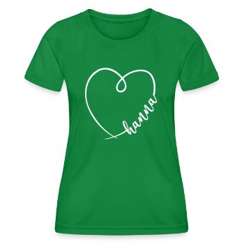 Hanna Name Kalligrafie Herz - Frauen Funktions-T-Shirt - Kelly Green - Vorne - AI Model Female 172 dark (172cm)