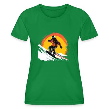 snowboarder - Frauen Funktions-T-Shirt - Kelly Green - Vorne - AI Model Female 172 dark (172cm)