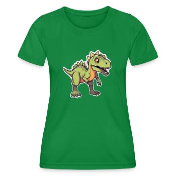 dinosaure dessin animé - T-shirt sport Femme - vert - Devant - AI Model Female 172 dark (172cm)