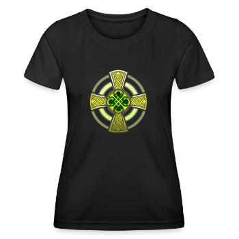 Keltisches Kreuz - Frauen Funktions-T-Shirt - Schwarz - Vorne - AI Model Female 172 light (172cm)