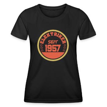 1957 - Frauen Funktions-T-Shirt - Schwarz - Vorne - AI Model Female 172 light (172cm)