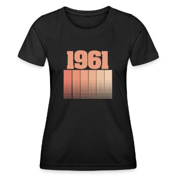 Born in 1961 - Women's Functional T-Shirt - black - Front - AI Model Female 172 light (172cm)