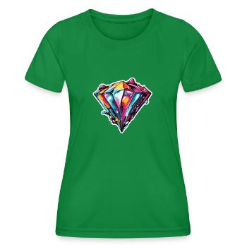 Diamant / Cristal / Brillance / Pierre / Précieux - T-shirt sport Femme - vert - Devant - AI Model Female 172 dark (172cm)