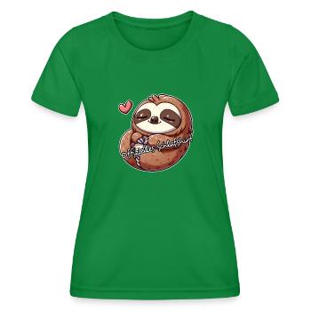 Süßes Faultier offizielles Schlafshirt - Frauen Funktions-T-Shirt - Kelly Green - Vorne - AI Model Female 172 dark (172cm)