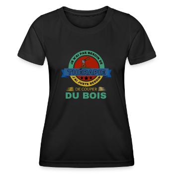 Bûcheron Bois - T-shirt sport Femme - noir - Devant - AI Model Female 172 light (172cm)