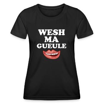 WESH MA GUEULE - T-shirt sport Femme - noir - Devant - AI Model Female 172 light (172cm)