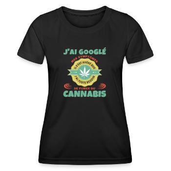 Cannabis - T-shirt sport Femme - noir - Devant - AI Model Female 172 light (172cm)
