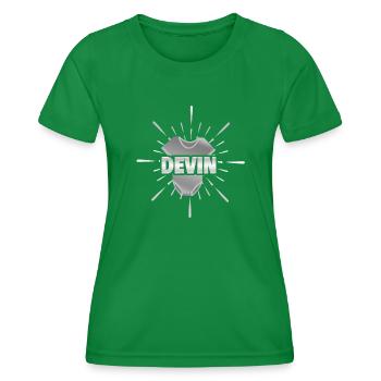 Geburt Devin - Frauen Funktions-T-Shirt - Kelly Green - Vorne - AI Model Female 172 dark (172cm)