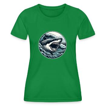 Grand requin blanc - T-shirt sport Femme - vert - Devant - AI Model Female 172 dark (172cm)