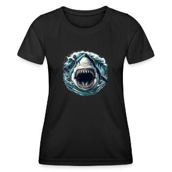 Shark attack - Women's Functional T-Shirt - black - Front - AI Model Female 172 light (172cm)