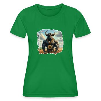 Bitcoin Bullrun - Women's Functional T-Shirt - kelly green - Front - AI Model Female 172 dark (172cm)