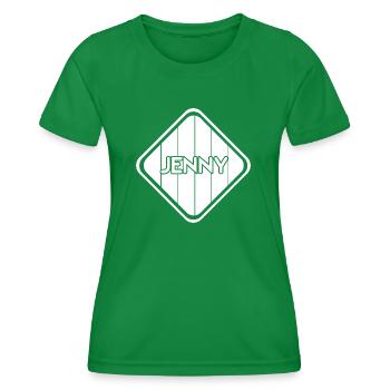 Jenny as a girl - Women's Functional T-Shirt - kelly green - Front - AI Model Female 172 dark (172cm)