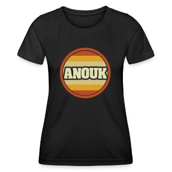 Vorname Anouk - Frauen Funktions-T-Shirt - Schwarz - Vorne - AI Model Female 172 light (172cm)