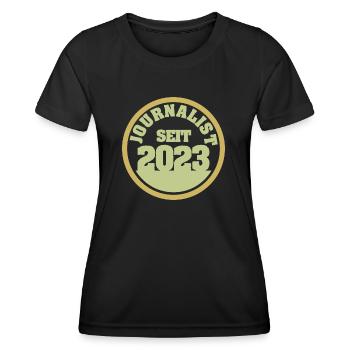 Journalist 2023 - Frauen Funktions-T-Shirt - Schwarz - Vorne - AI Model Female 172 light (172cm)