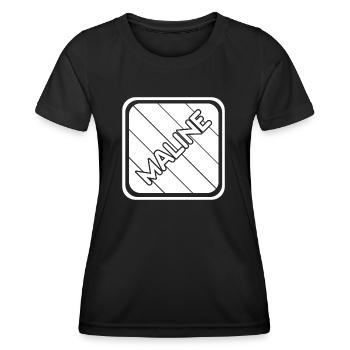 Prénom Maline - T-shirt sport Femme - noir - Devant - AI Model Female 172 light (172cm)