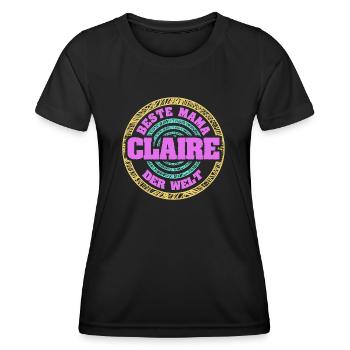 Mutter Claire - Frauen Funktions-T-Shirt - Schwarz - Vorne - AI Model Female 172 light (172cm)