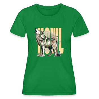 Heulender Wolf - Frauen Funktions-T-Shirt - Kelly Green - Vorne - AI Model Female 172 dark (172cm)