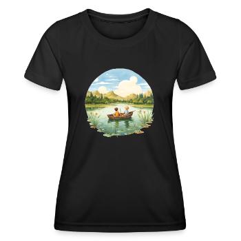 Les activités d’une enfance insouciante - T-shirt sport Femme - noir - Devant - AI Model Female 172 light (172cm)