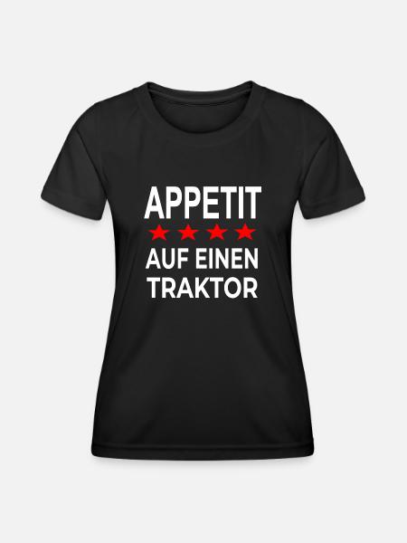 Traktor - Frauen Funktions-T-Shirt - Schwarz