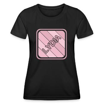 First name Lydia - Women's Functional T-Shirt - black - Front - AI Model Female 172 light (172cm)