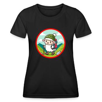 Bergwandernde Schafe - Frauen Funktions-T-Shirt - Schwarz - Vorne - AI Model Female 172 light (172cm)