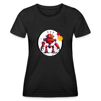 ROBOT PEINTRE - T-shirt sport Femme - noir - Devant - AI Model Female 172 light (172cm)